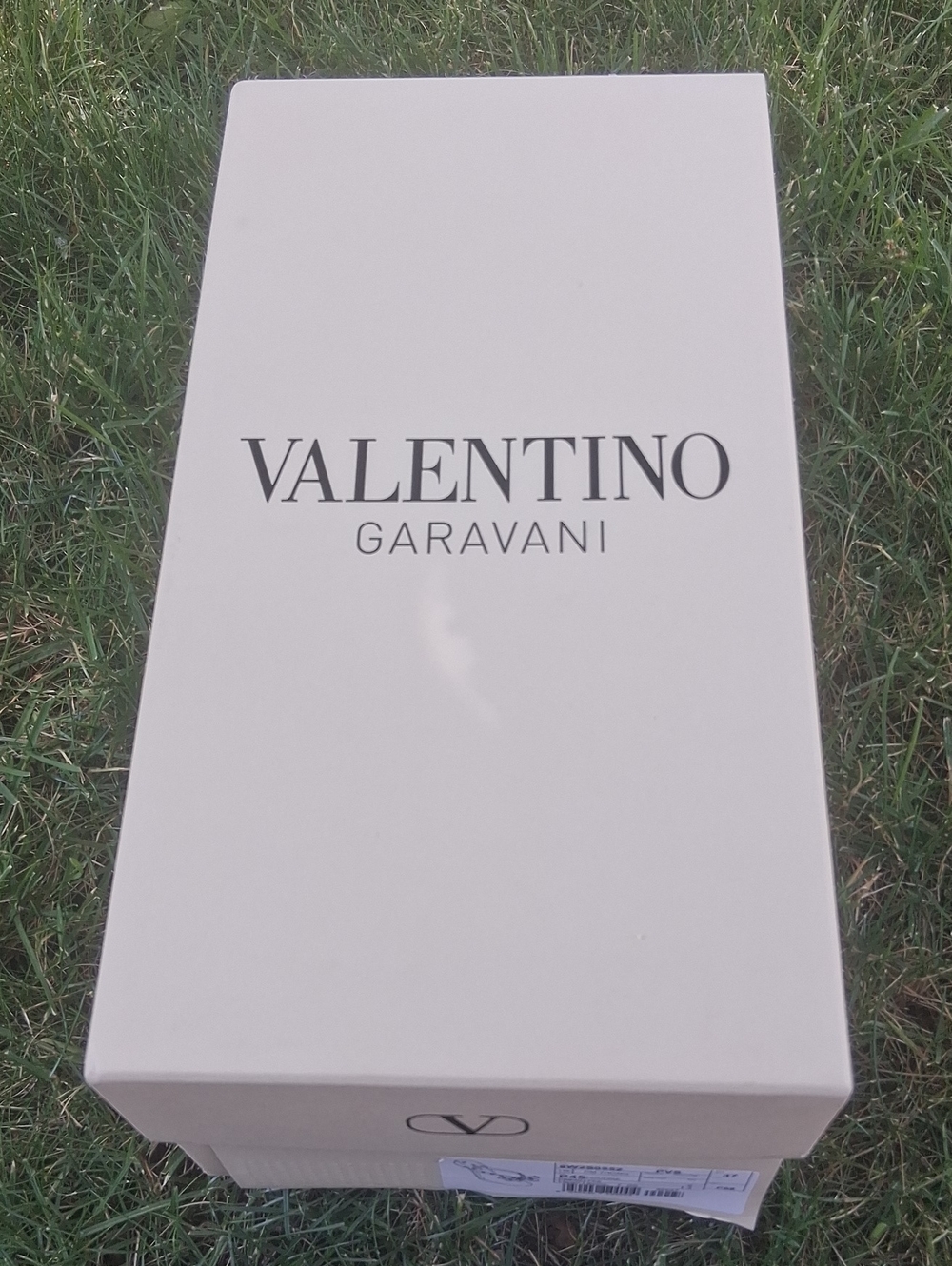Valentino Garavani Cream and Black Logo Shoe Box